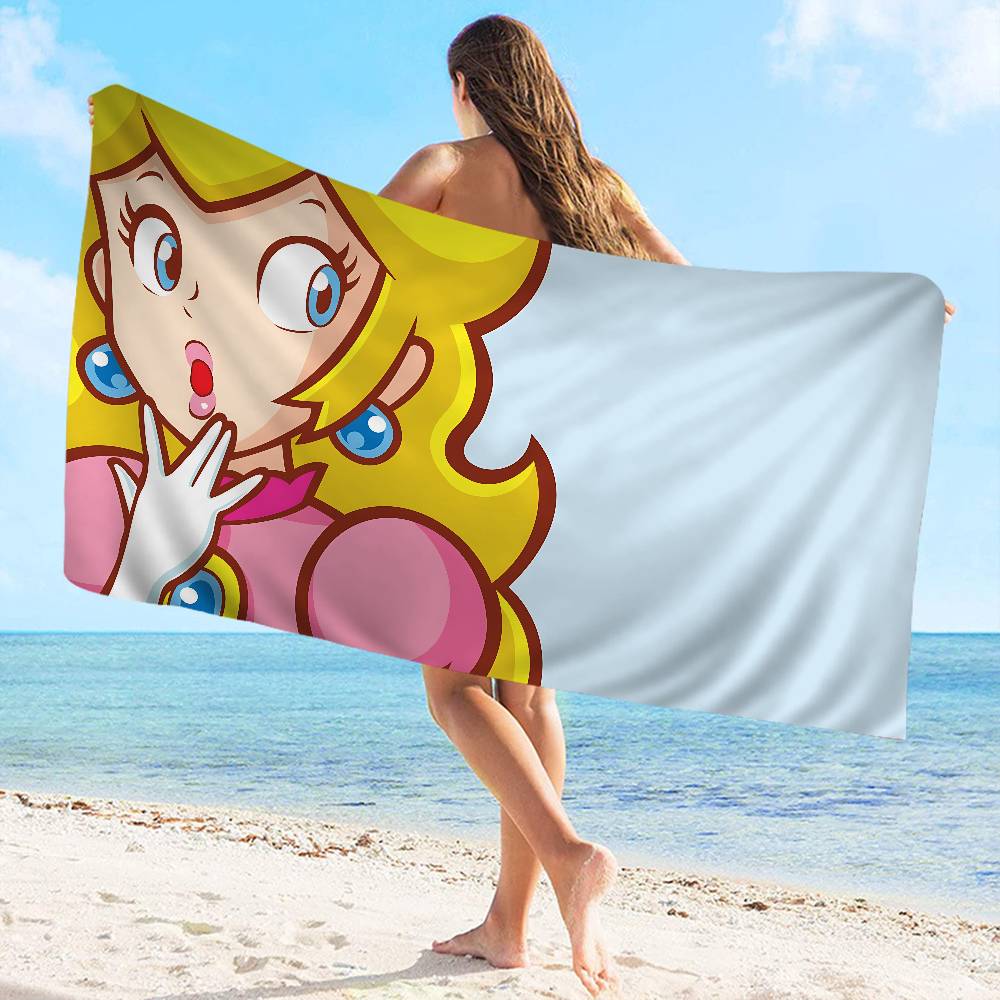 S-Super Cute Style M-Mario Bath Towel Microfiber Soft Water Absorbing Breathable For Girl Kids Decorative Cartoon Beach Towel