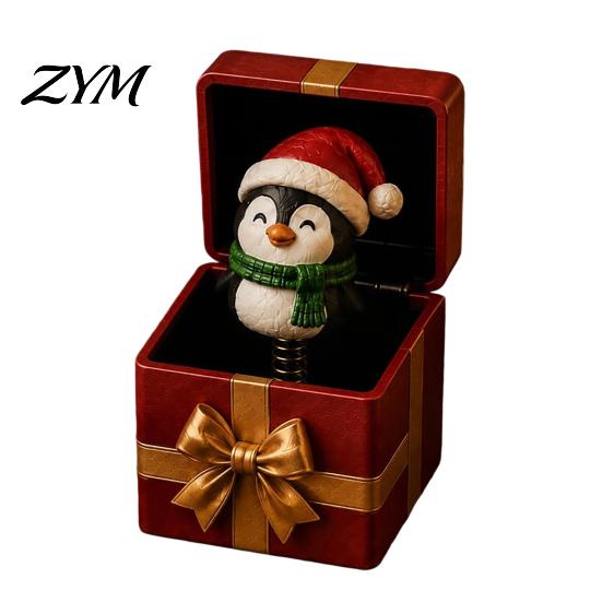 Quirky Party Conversation Starter Christmas Magic Pop-Up Gift Box, Cute Reindeer Santa Claus Gingerbread Prank Unexpected Interactive Box Reusable