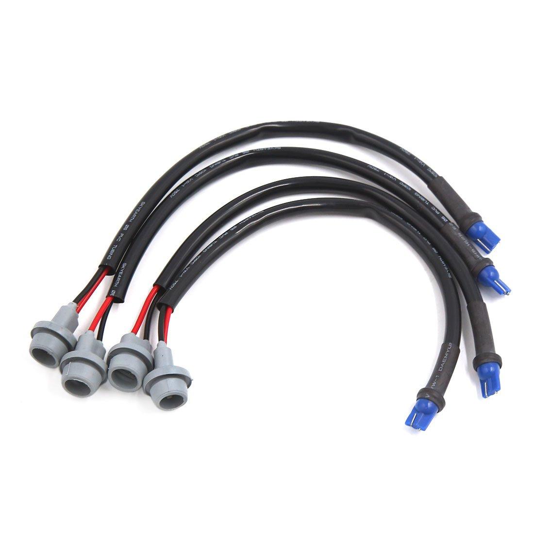 uxcell Automobile Headlight Holder T10 W5W Extension Wire Connector Wire