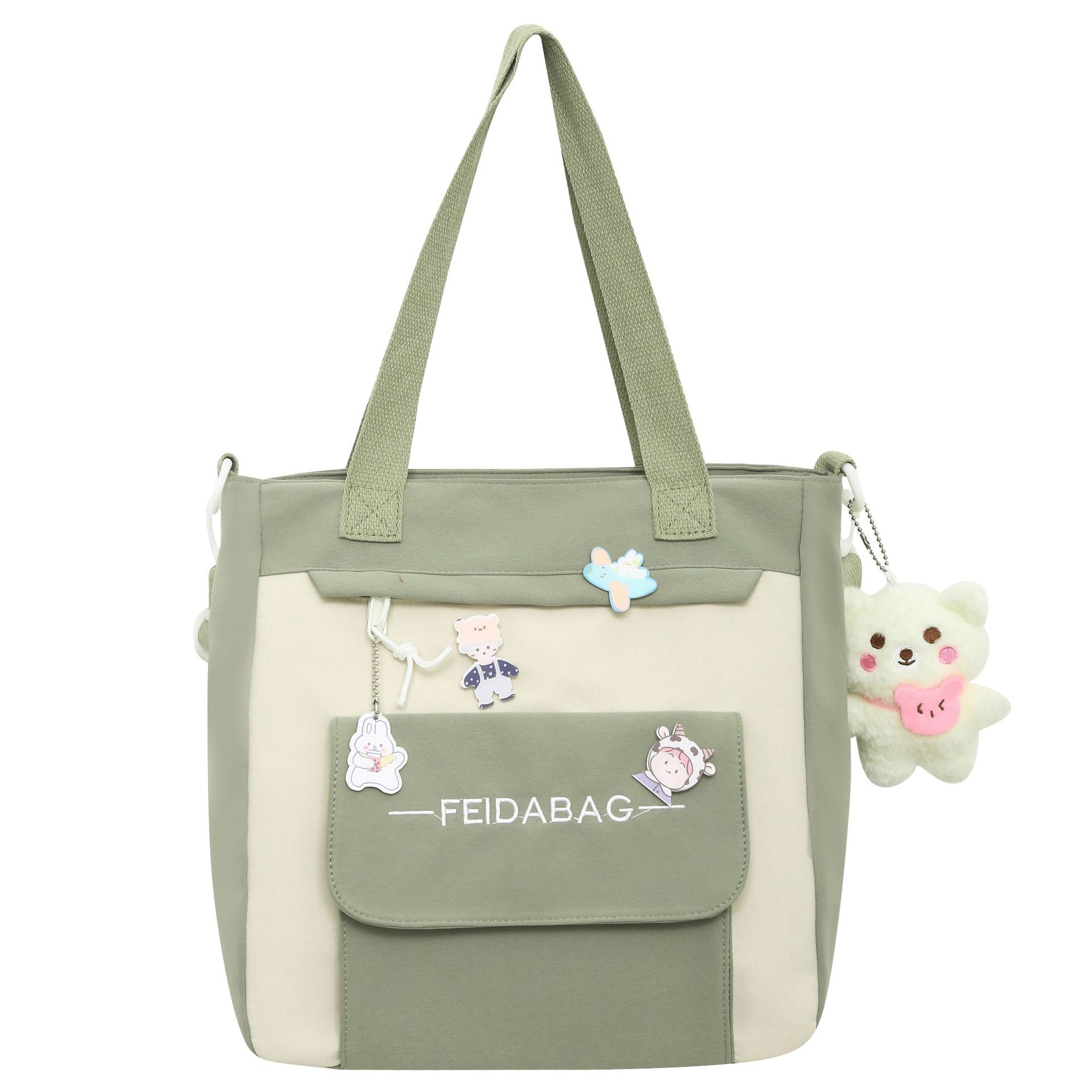 Школьный рюкзак для учащихся средней школы, женский handbag зелёный