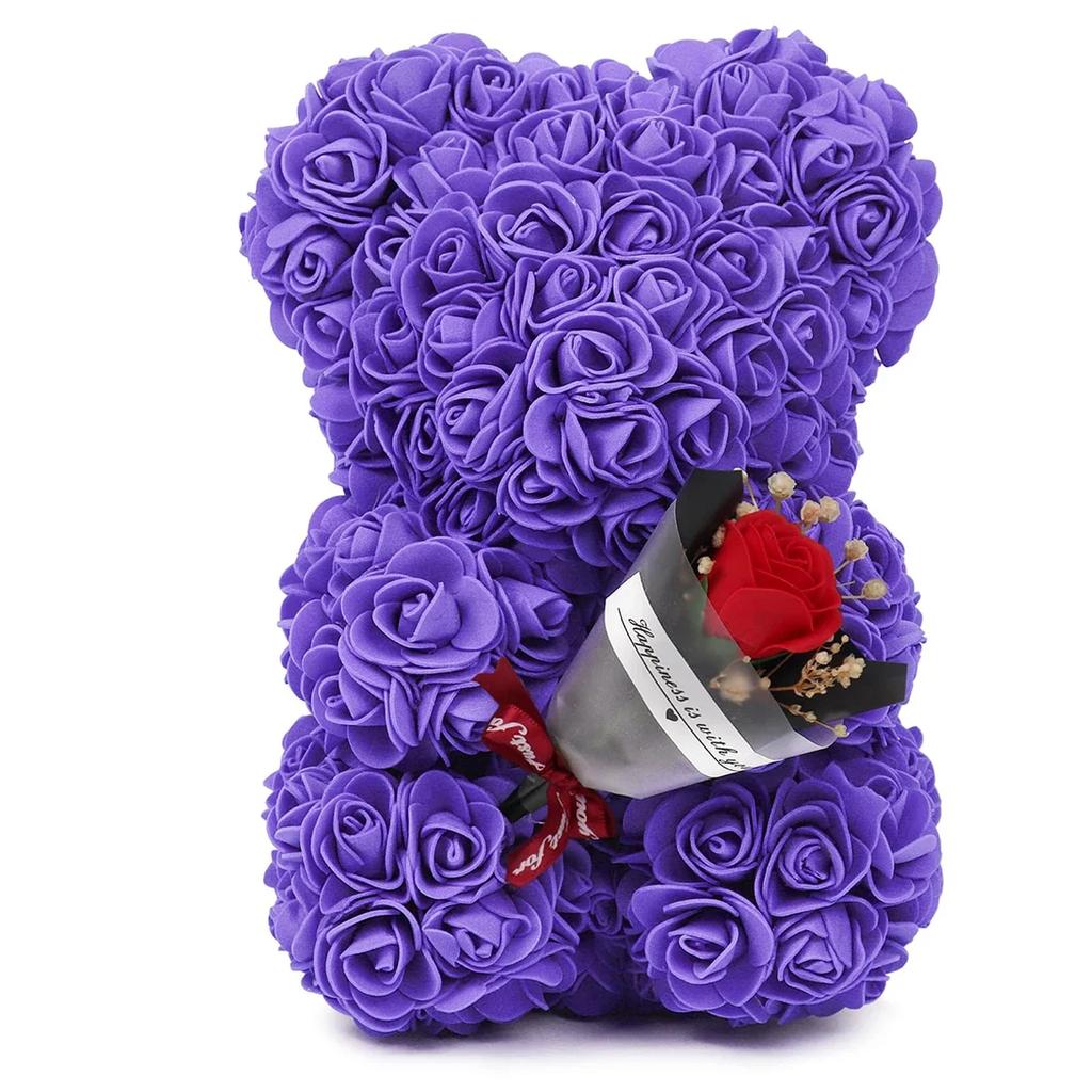 Rose Teddy Bear Mom Girlfriend Birthday Gifts Women Rose Teddy Bear Artificial Flower Anniversary Valentines Day Birthday Gift