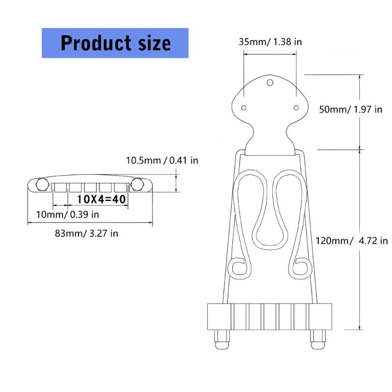 Alloy Electric Guitar Bridge with Smooth Finishs Metal Tailpiece for Stable Tuning and Reduced String Breakage