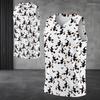 Men Plus Size V Neck Sleeveless Tank Top Halloween Mummy Pumpkin Printed White