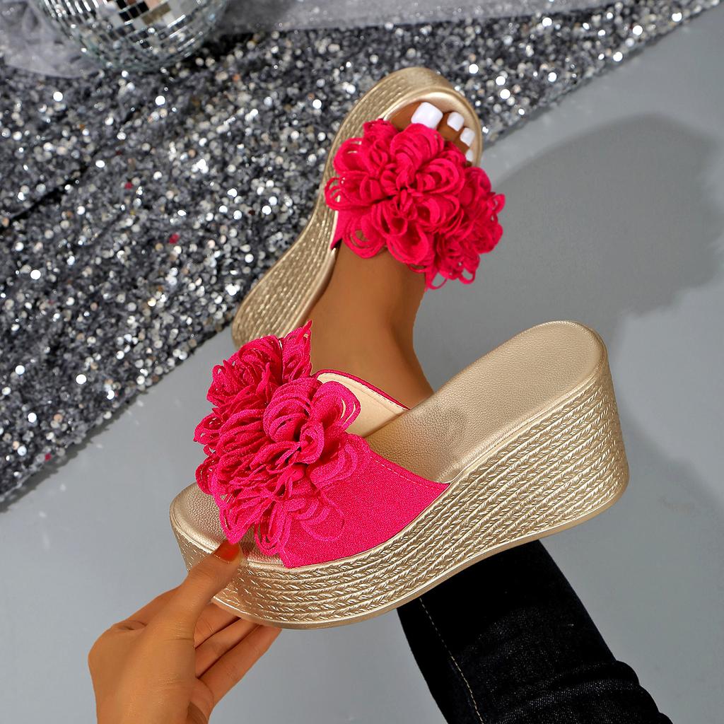 Fashion Luxury Sandals Women Designers Wedges Sandals Women Slippers Summer Beach Platform Shoes Flower Women High Heel Slippers Fashion
