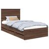 Bed Frame In Brown Oak Look 100 X 200 Cm Engineered Wood