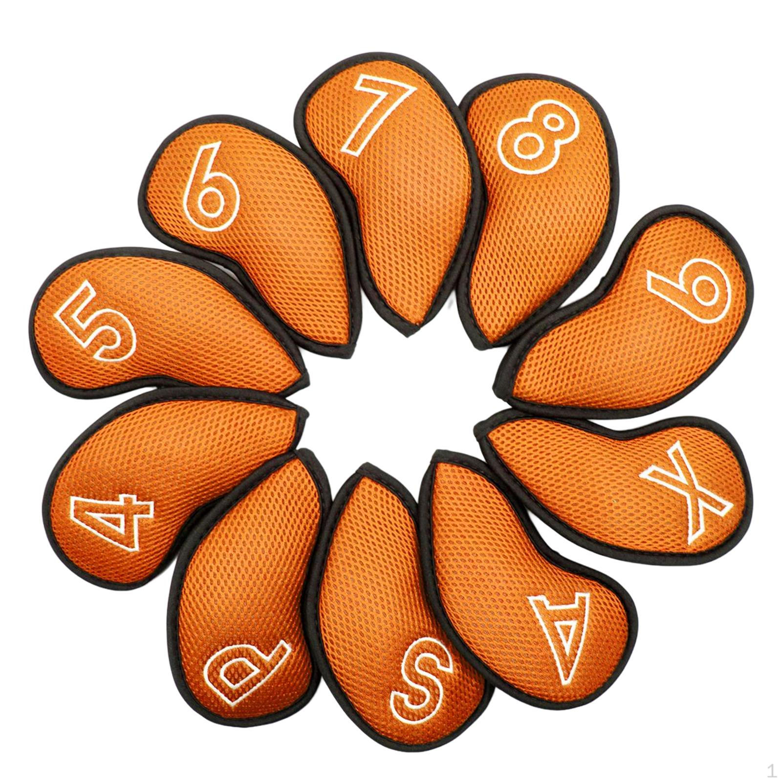 10Pcs Durable Golf Club Head Cover Protection Guard 4 5 6 7 8 9 P A S Wedges Headcovers