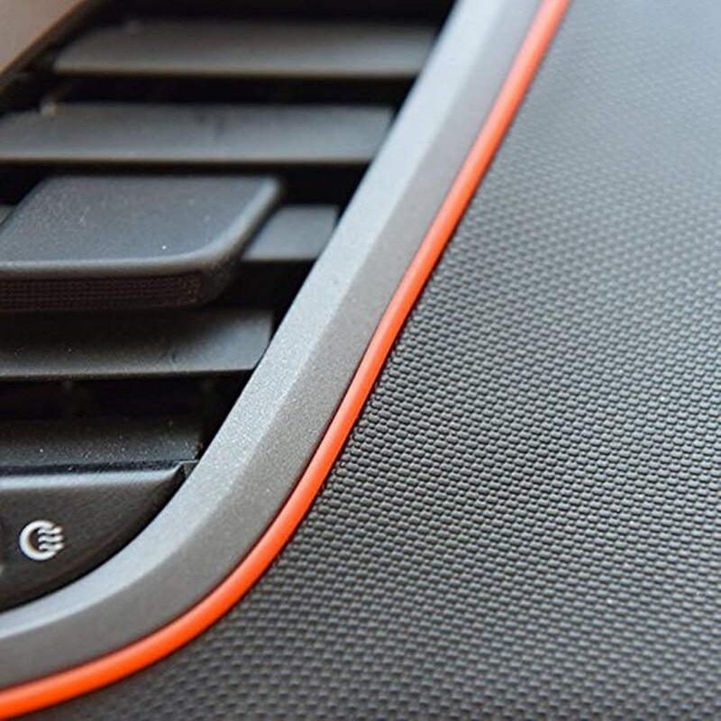 Orange 5M Car Interior Door Crack Edge Line Insert Molding Trim Strip Decor