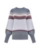 European & American Retro Patchwork Knit Sweater - Autumn/Winter, Round Neck, Long Sleeve