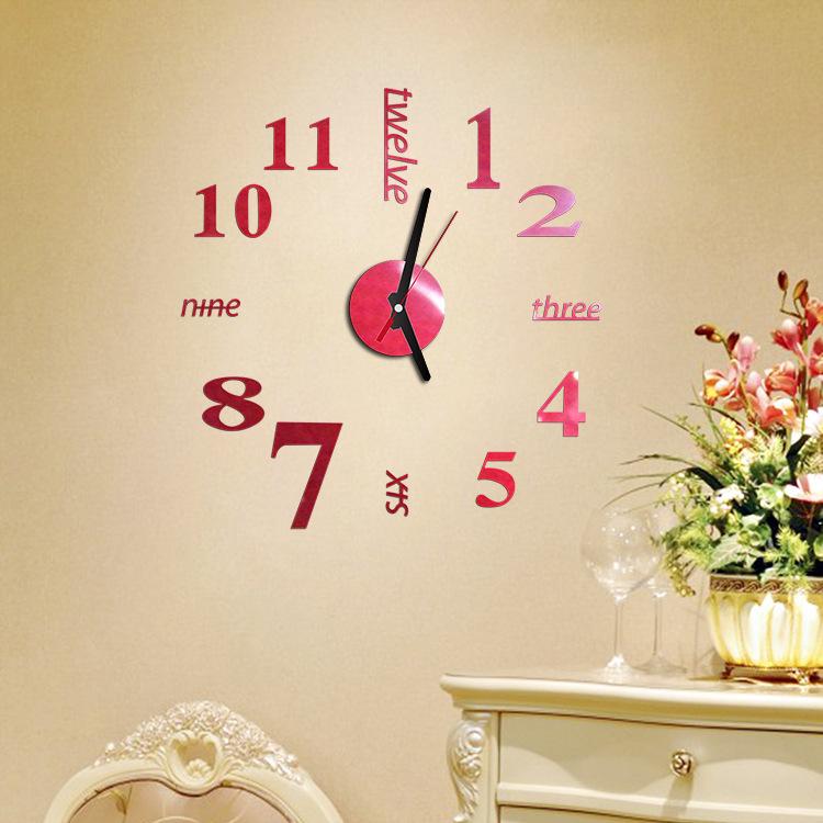 Douyin Style Silent Acrylic Wall Clock - DIY Wall Sticker for Home or Bedroom