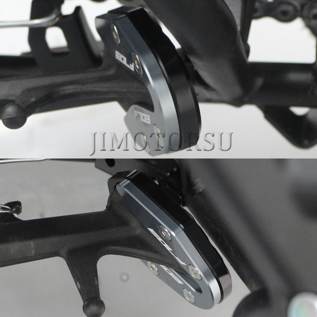 For Zontes 703F F703 703  Side Stand Enlarger Pad CNC Aluminum Kickstand Extension Foot Support Base Motorcycle Acssories