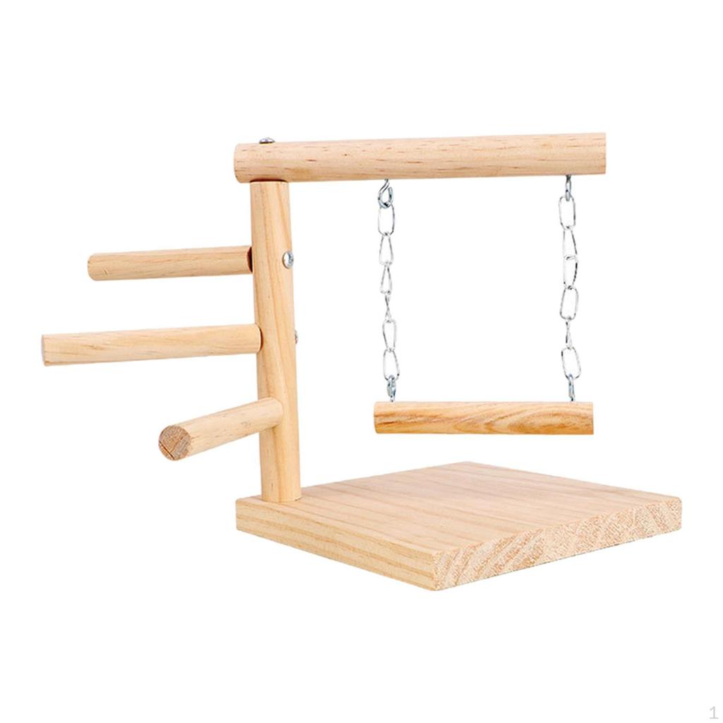 Bird Activity Center with Perch and Swing for Small Parrots