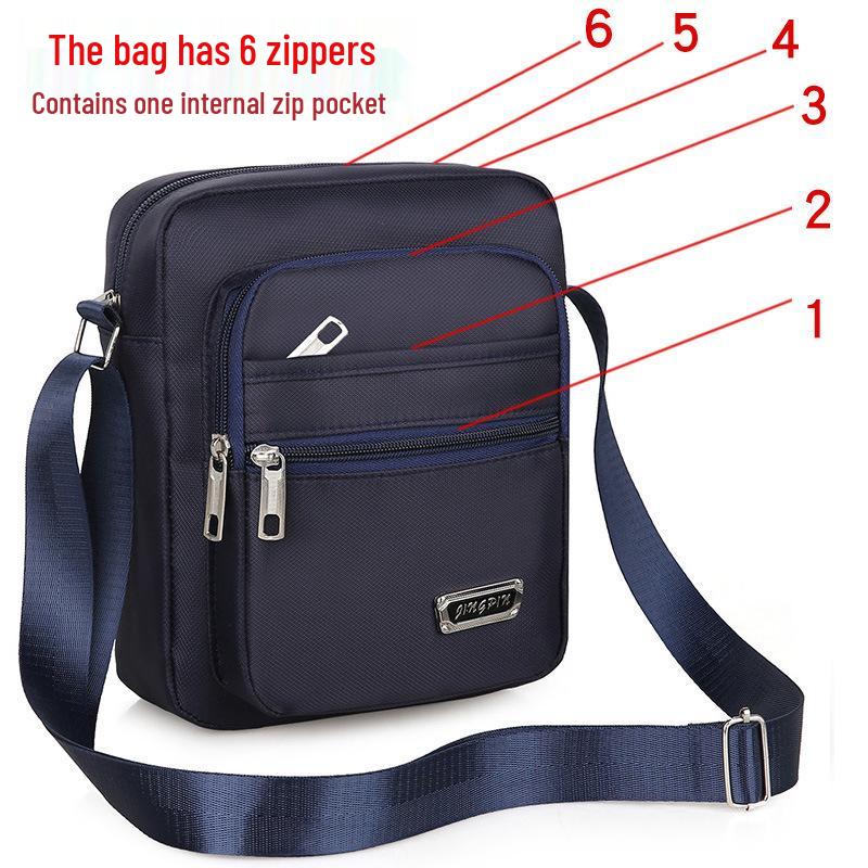 

Men s Multi-layer Waterproof Oxford Crossbody Bag