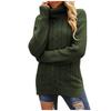 Women's Casual Solid Color Lapel Bottom Knit Sweater Vintage Cable Sweater