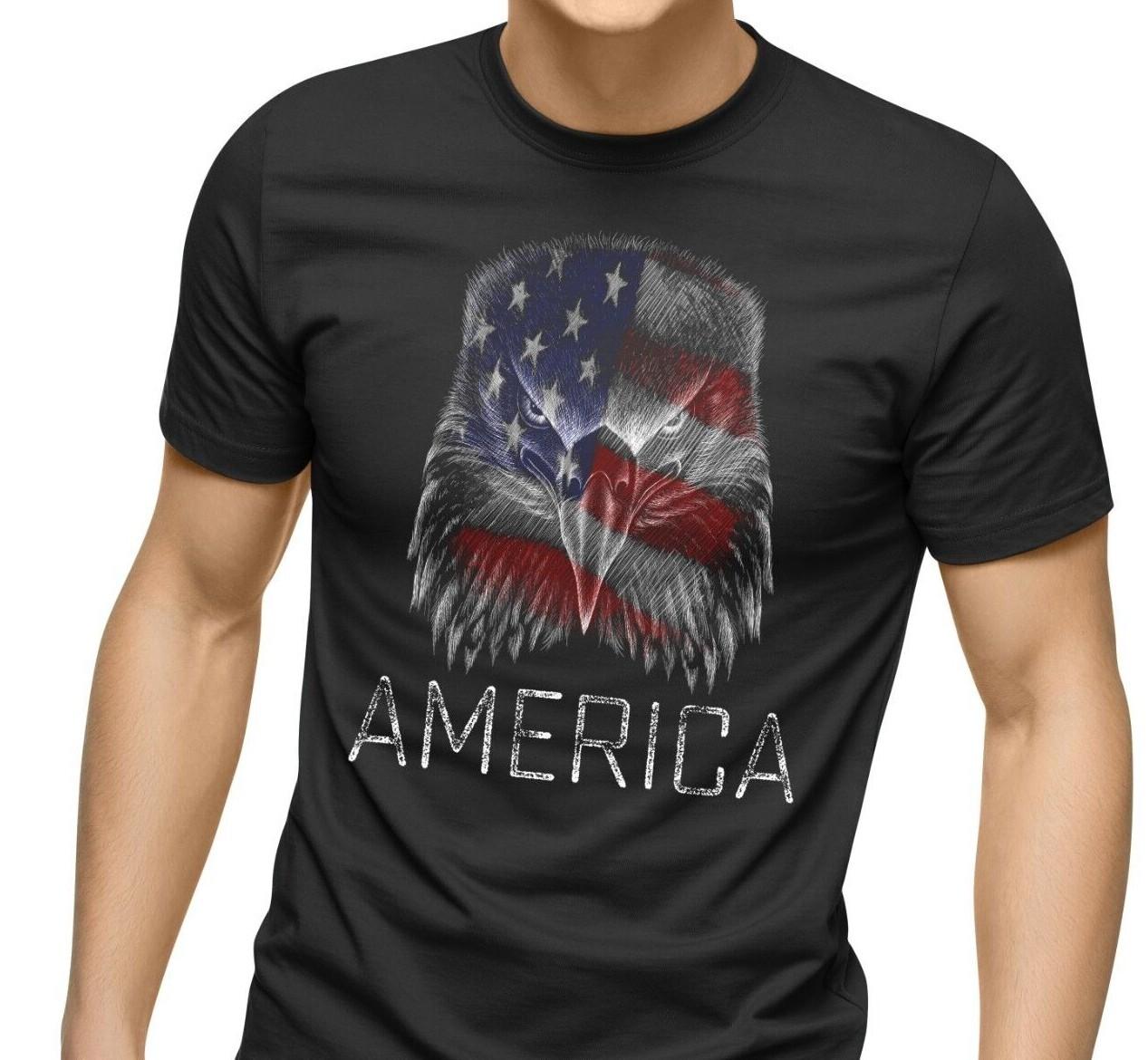 Eagle Flag USA Men T Shirt Mens Womens Tees Top Patriotic T-Shirt Mens Womens Tees Top Style American Flag T-Shirt Mens Womens Tees Top 2XL
