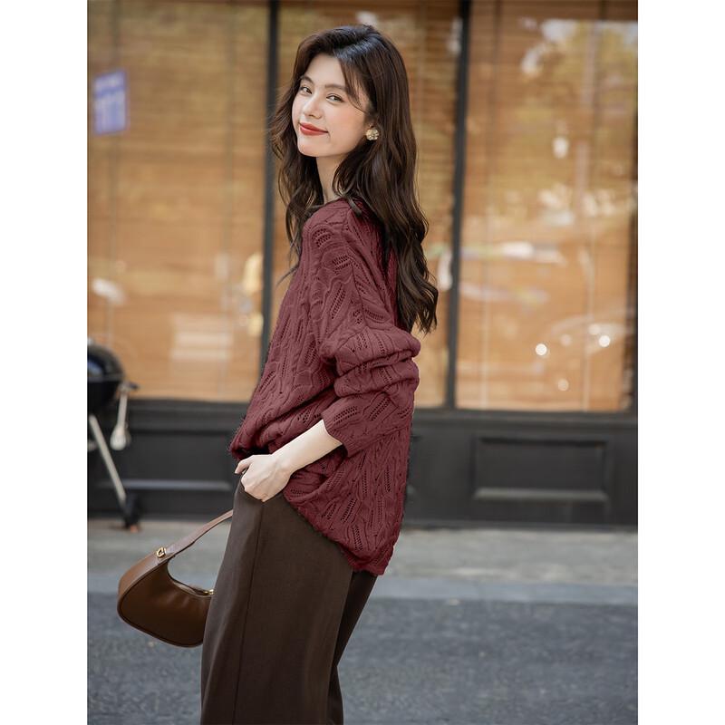 Mokana Women's Elegant Long Sleeve Knitted Sweater