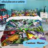 Custom Name Ben Alien Force Bedding Set 3pcs, Bedding Set Including 1pc Duvet Cover And 2pcs Pillowcases for Bedroom, Dormitory Gift