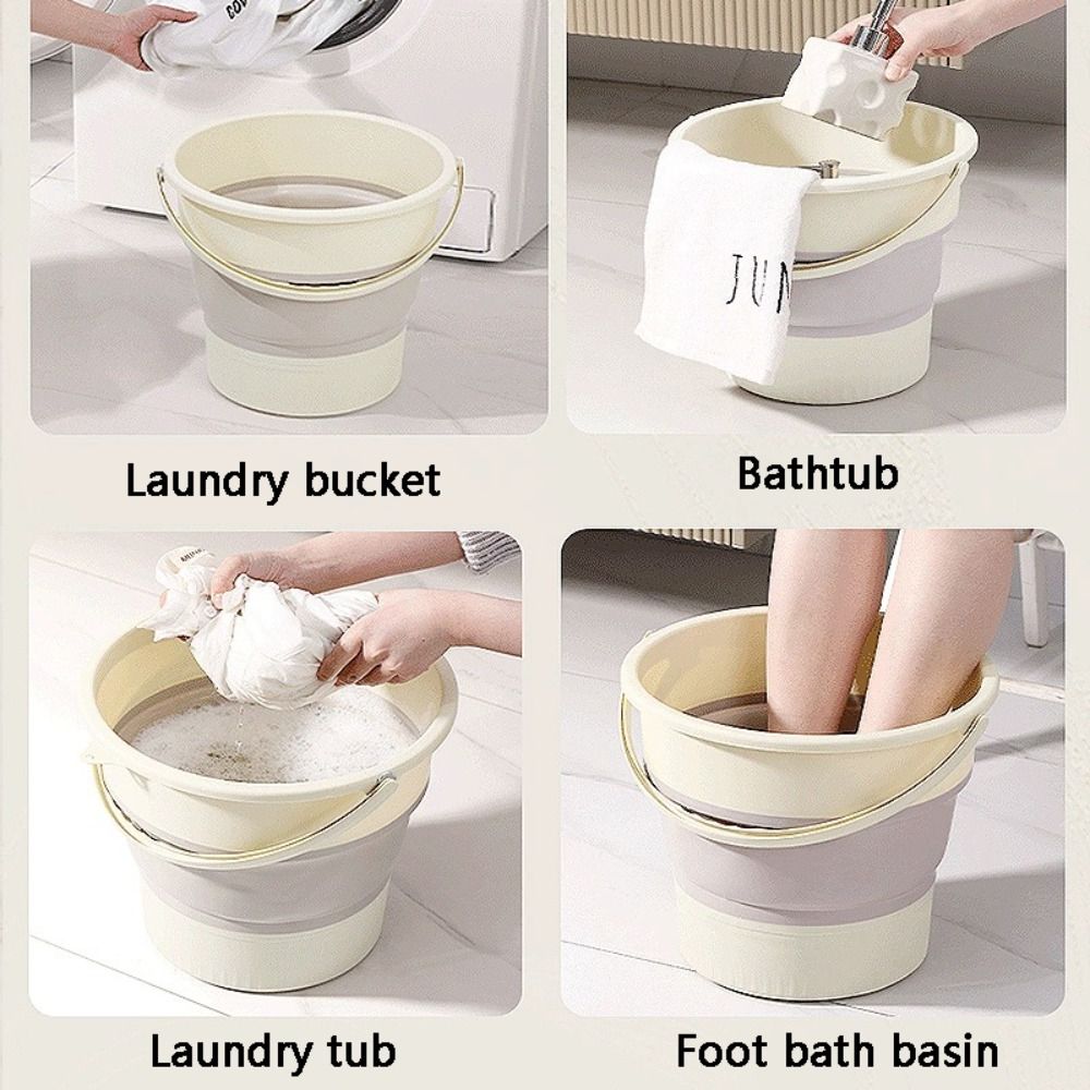 5/10/17L Outdoor Fishing Bucket Portable Collapsible Wash Basin Folding Bucket  Car Washing