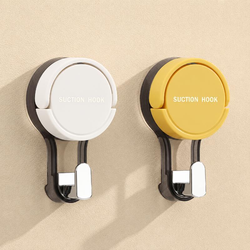 1/2PCS Suction Cup Hooks No Punching Wall Hooks for Bathroom Kitchen Bedroom Reusable Towel Clothes Hanger Hook Home Organizer