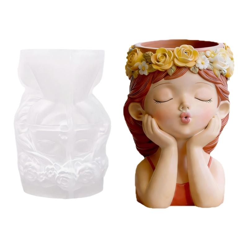 

Lovely Girl Statue Silicone Candle Molds For Handmade Candle Cup Pen Container And Conrete Flowerpots Home Decoration 1