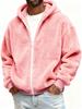 Herren Freizeit Plüsch Kapuzen Reißverschluss Strickjacke Hoodie - Einfarbige, Herbst Winter