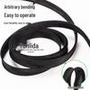 Black Flame Retardant Nylon Braided Mesh Tube: PET Encrypted Snake Skin Sleeve, Telescopic & Flat, Width 3mm-100mm