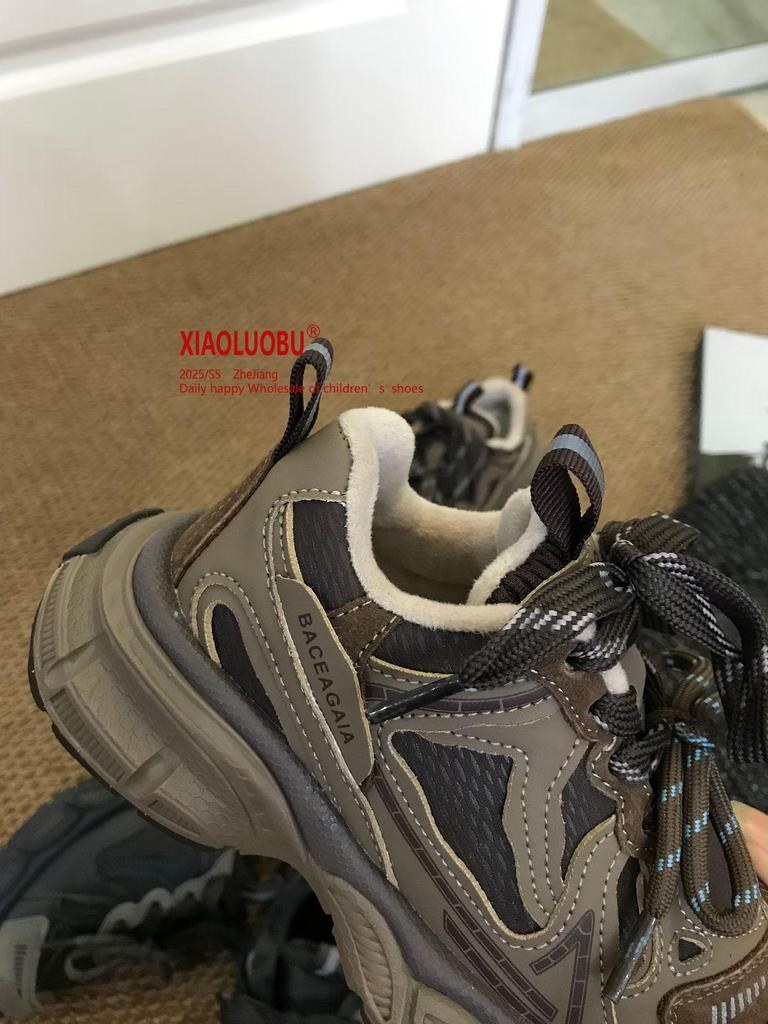 Kids' Cotton-Lined Retro Sneakers - Unisex Winter 2025 Casual Sports Shoes