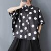 Dimanaf 2025 Plus Size Νέα Καλοκαιρινή Μπλούζα με Μανίκια Batwing Casual Γυναικεία Ριχτά Μπλούζες Πουκάμισα Polka Dot