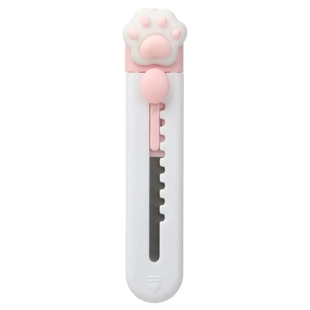 Mini Cat Paw Art Utility Knife Cute Transparent Utility Knife Express Box Knife Paper Envelope Opener Student Stationery Suppy