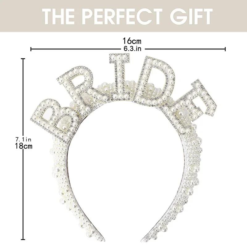 Bride to be Pearl crown Headband Bach Bachelorette hen Party Bridal Shower wedding engagement rehearsal dinner Decoration Gift