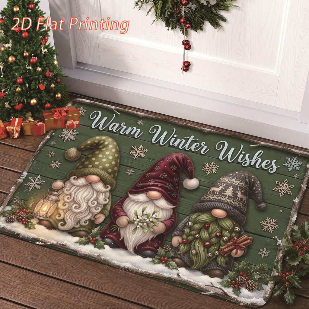 Christmas Red Snowman Reindeer Rug Cardinal Bird Snowflake Pattern Floor Carpet For Indoor Bedroom Xmas Party Decoration