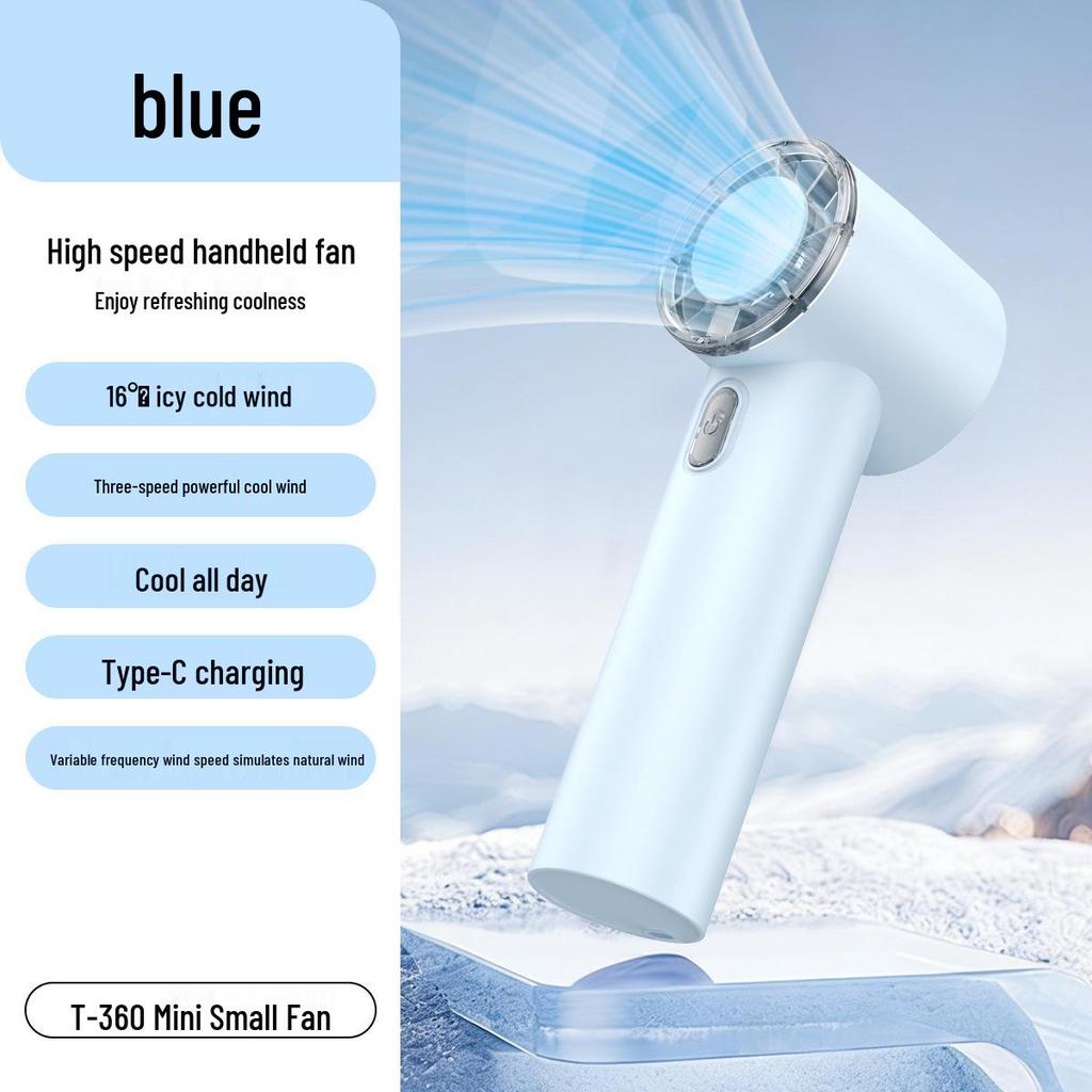 T360 Mini Portable Handheld Fan with Ultra-Long Battery & High-Speed Turbo