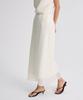 RE RHEE Sheer Layered Slit-Back Midi Skirt Pearl