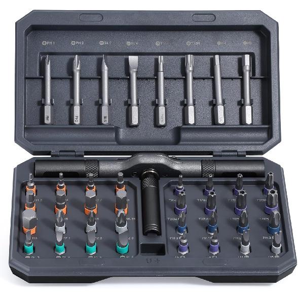42 in 1 Magnetic Screwdriver Set, DIY Ratchet Screwdriver Set, Multi Bit Magnetic Drive Set with Detachable Ratchet Handle, Portable Compact Repair