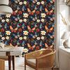 Wallpaper Colorful Butterflies Navy Blue and Burgundy for Living Room and Bedroom 50x1000
