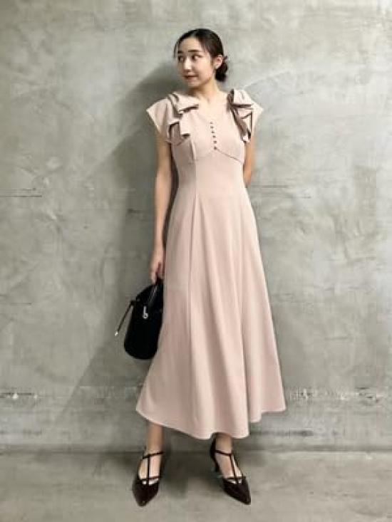 Ribbon Shoulder Dress SWFO251066 PBEG [Snidel] Women's