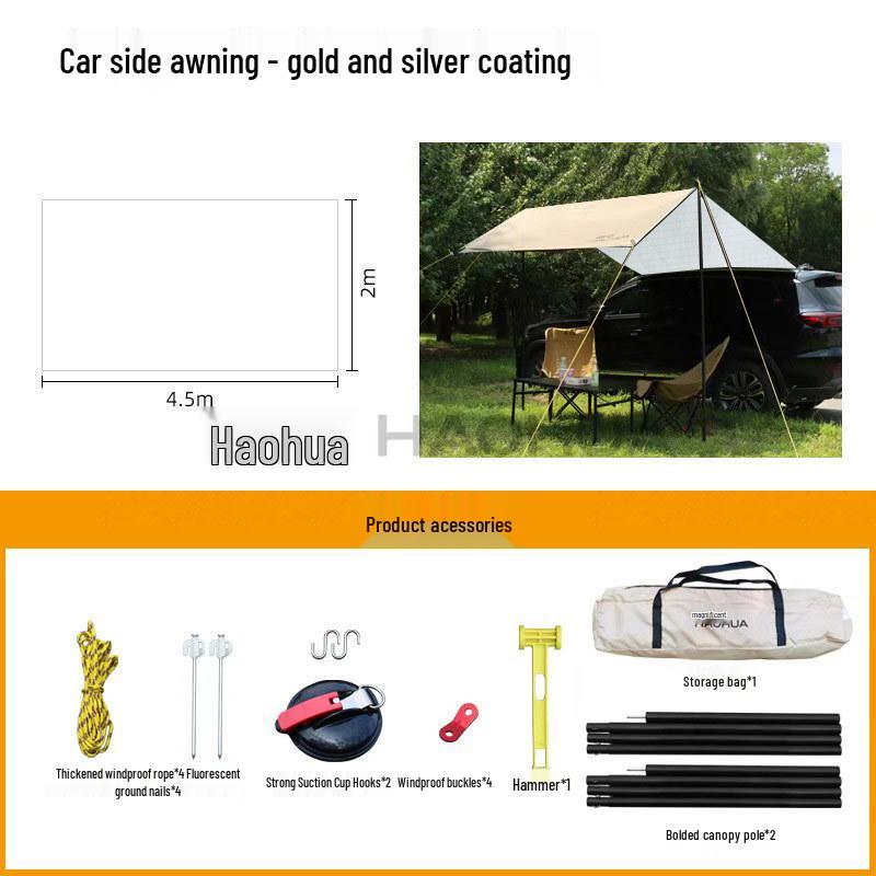 Portable Car Roof Sunshade & Rainproof Camping Canopy Tent