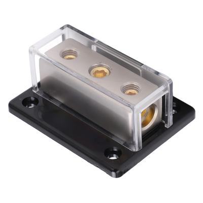 2 Way Power Distribution Block 0GA In 4GA Out Distribution Connecting Block Universal for Car Audio