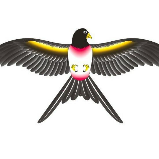 35cm Dynamic Children's Cartoon Weifang Kite with Carbon Rod for Fishing.