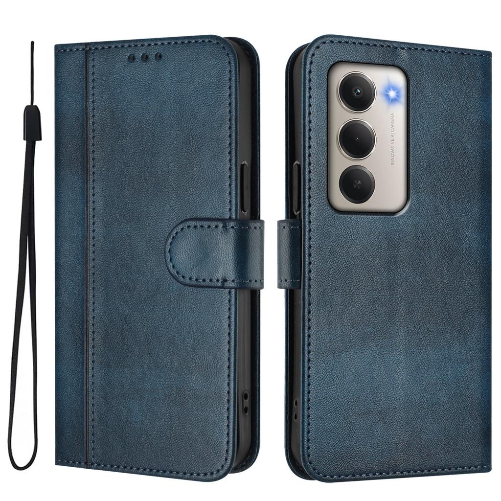For Xiaomi Redmi 15 4G (EU) (171mm) Cases Wallet Stand Retro Texture Leather Phone Cover with Lanyard