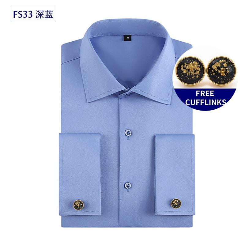 Solid Color Dress Shirt Men's Business Ready Buttons VintageComfortable Wholesale Shirts