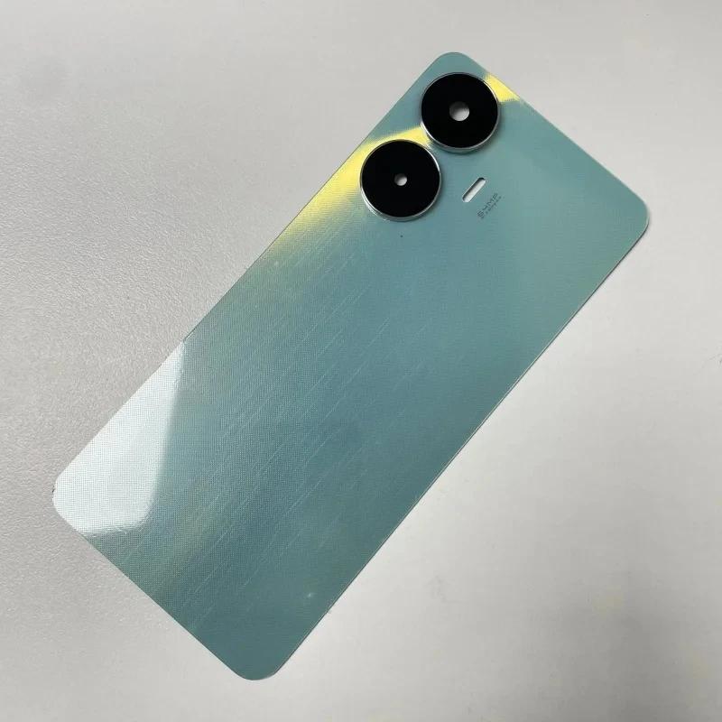 Battery Back Cover For Realme C55 with Camera Lens Cover Phone Rear Housing Case Replacement зелёный