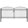 VidaXL Double Gate with Arched Top Steel 400x200 Cm Black