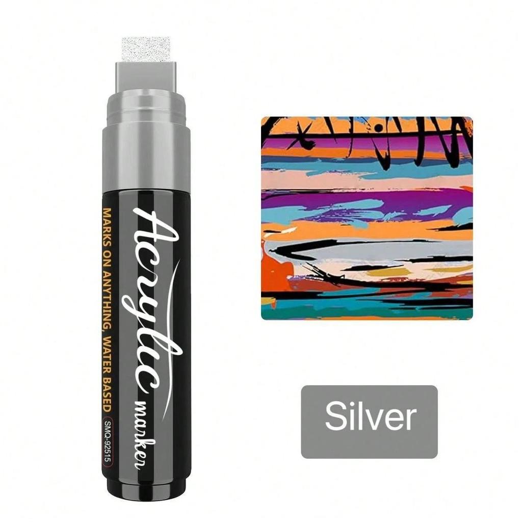 1pcs 15mm Large Capacity Acrylic Marker Pen Water-Based Painting & Graffiti Brush Pen For Art Use Student Back To School