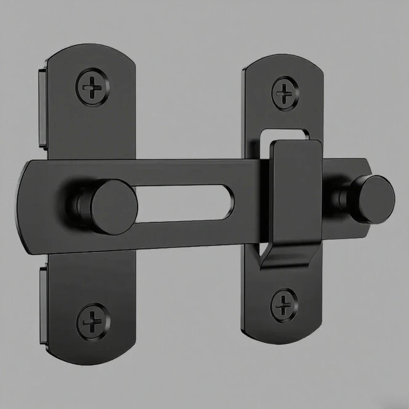 

1set Stainless Steel Window Door Lock Handle Metal Door Latch Guard Latch Bolt with Screws Home Safety Chain Door Home Hardware 1Set чорний