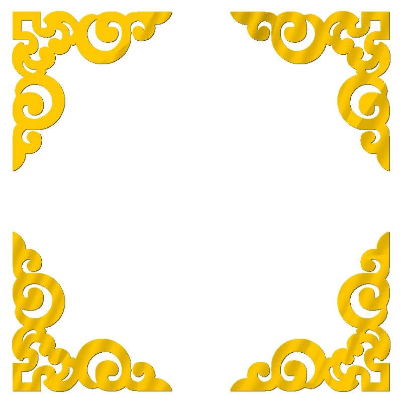 Adesivo Specchio Acrilico 3D Wallsticker 4 Pezzi Specchio Autoadesivo Dorato Adesivo Decorazione Angolo Mobile Decorazione Mobili