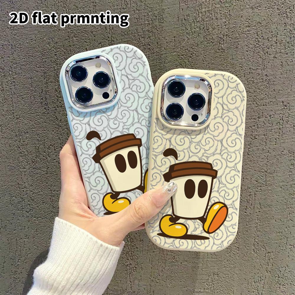 Phone Case: 2D Flat Design Suitable for iPhone 18 17 16 15 14 13 Pro Protective Case, Couple Style, Little Coffee Cup Character, Christmas and Hallowe
