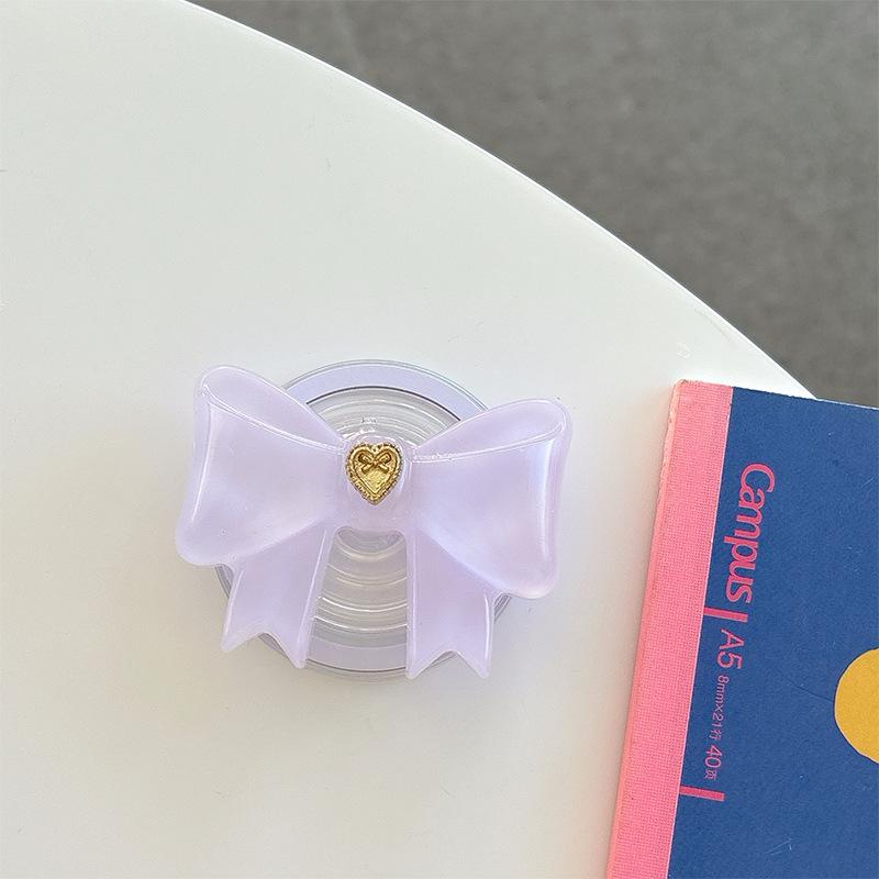 Small Love Three-Dimensional Bow Mobile Phone Airbag Bracket Magnetic Suction Telescopic Folding Desktop Bracket Wind