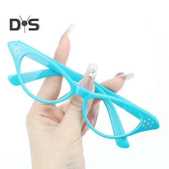 Unisex Glasses Retro Kitty Eye Frame Transparent Lens Clear View Strong Hinge Halloween Cosplay Glasses Parties Clubs Eyewear