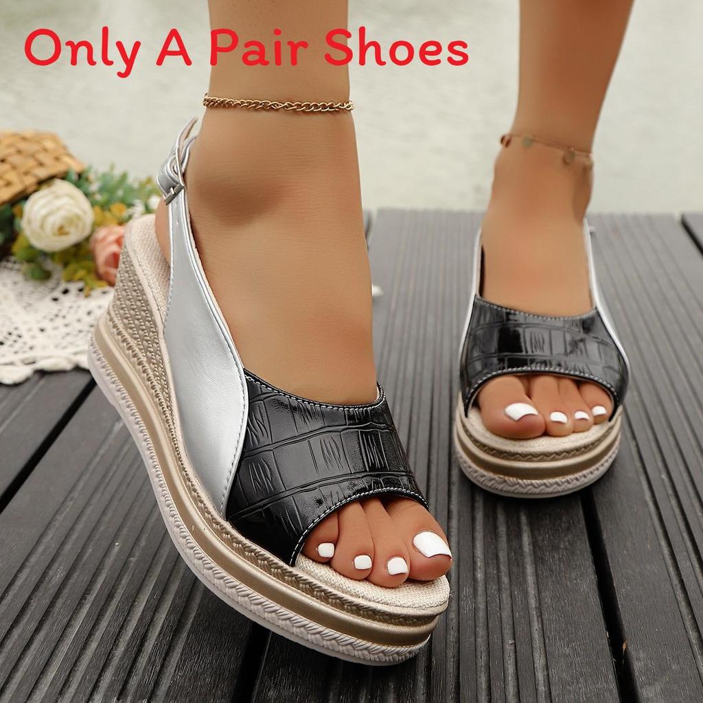 Summer Womens Platform Sandals With Pu Upper And Ankle Strap For Casual Beachwear