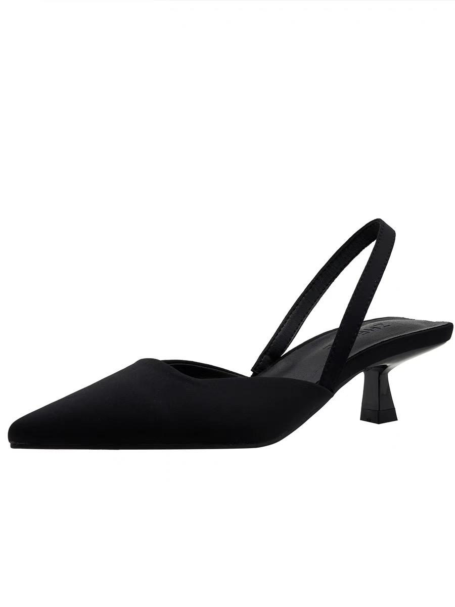 Summer style women s shoes - low-heeled fairy-style pointed-toe mid-to-lower heel flat-bottomed elegant sandals for women 37